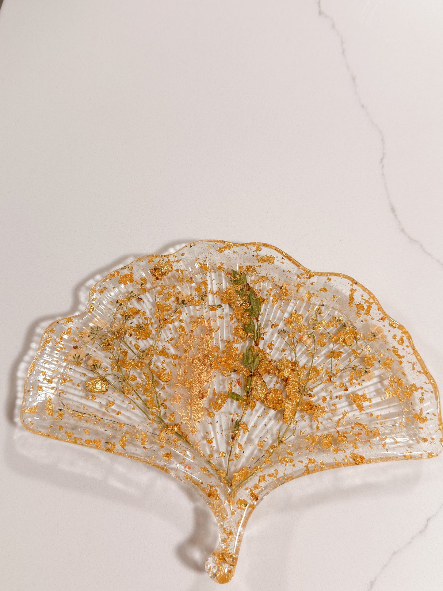 Golden Ginkgo Jewelry Tray | Wishes & Wicks Candle Co.